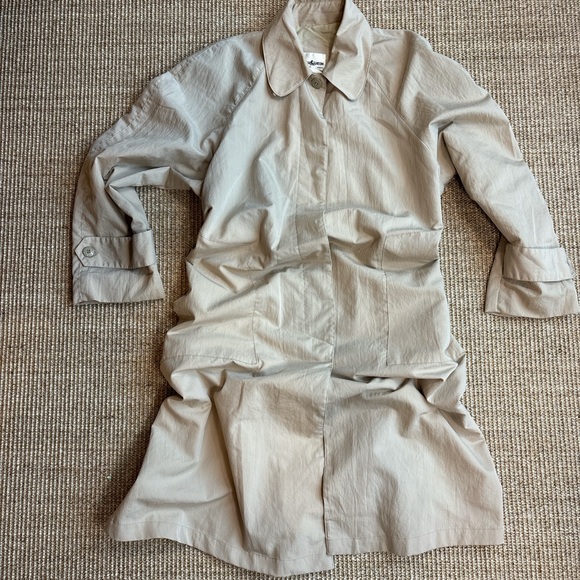 Aqua Sheen Jackets & Blazers - Vintage Women's Trench Coat Aqua Sheen Size 14